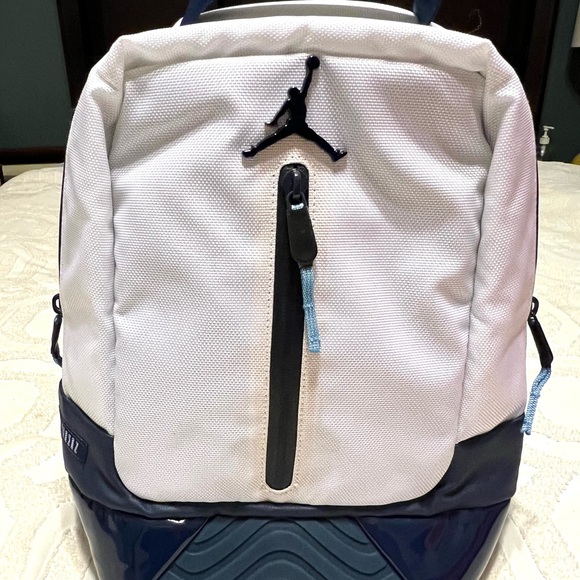 Vintage Jordan Mini Retro 11 White and Navy Men\'s Backpack